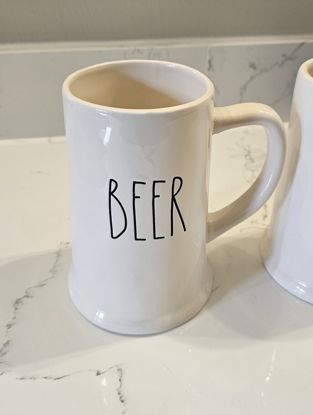 Rae Dunn White 'Beer' and 'Suds' Ceramic Mugs - Set of 2 - Picture 3 of 5